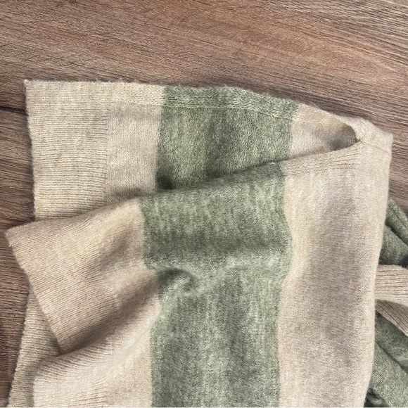 FRNCH Diana Midi Sweater Dress Women’s Small Striped Green Cream Slits Belted - Picture 5 of 11